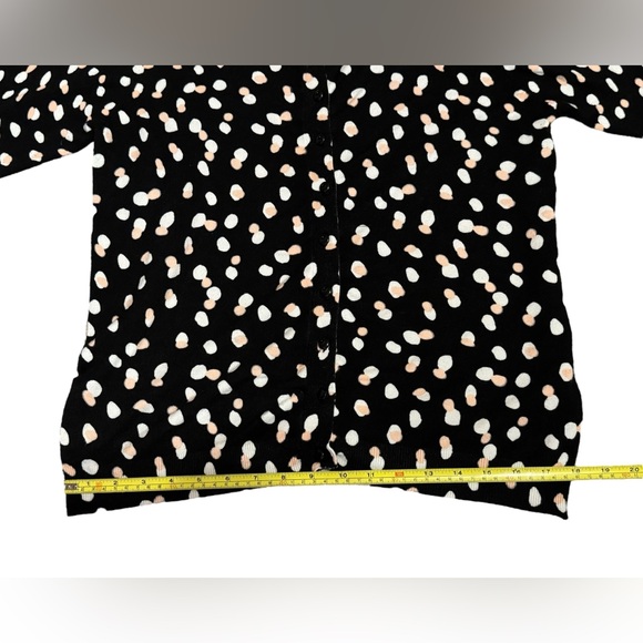 Women's Philosophy Black White & Peach Button Up Cardigan Sweater size L - Picture 10 of 10